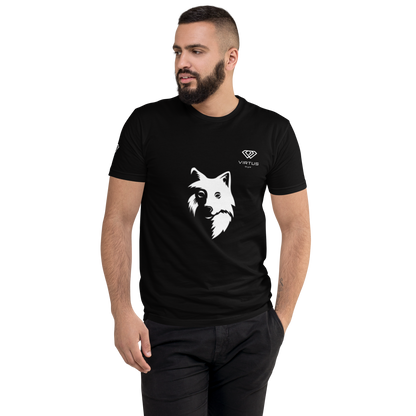 Kurzarm-T-Shirt mit Wolf-Print